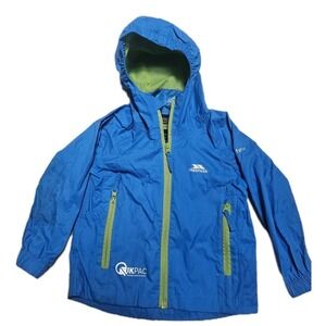 Trespass Qikpac TP75 Kids 2t 3t Waterproof Windproof Packable Rain Jacket Blue